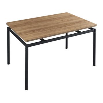 [en.casa] Eettafel Hemnes 120x70x75 cm eikenkleurig en zwart, Huis en Inrichting, Tafels | Eettafels, Verzenden, Nieuw