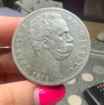 Italië, Koninkrijk Umberto I. 5 Lire 1879 (Zonder