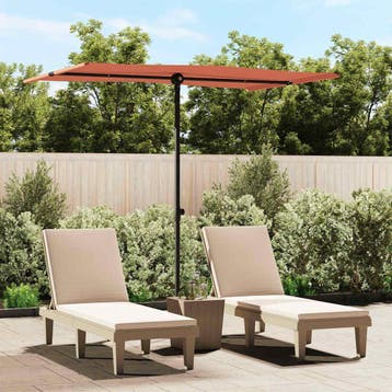 vidaXL Parasol met aluminium paal 2x1,5 m terracottakleurig, Tuin en Terras, Parasols, Verzenden, Nieuw, 2 tot 3 meter