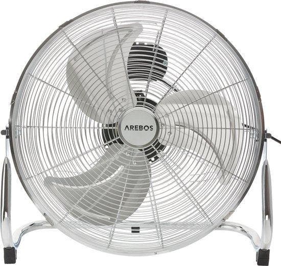 Vloerventilator - Industriele ventilator - 45 cm - Zilver -, Witgoed en Apparatuur, Ventilatoren, Zo goed als nieuw, Verzenden