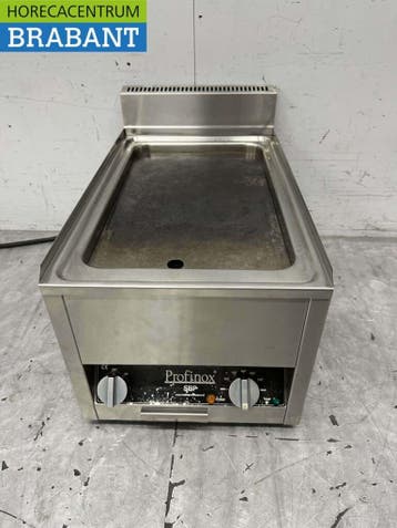 RVS Profinox Grillplaat Bakplaat Gladde bakplaat 37 cm 400V, Ophalen of Verzenden, Gebruikt