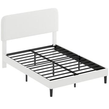 Eenpersoonsbedframe Met Teddy-fleece Bekleed Hoofdeinde, Met, Verzenden, Nieuw