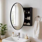 Ronde Badkamer Spiegelkast – Wandkast met Planken, Verzenden, Nieuw