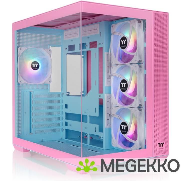 Thermaltake View 380 TG ARGB Midi Tower Roze, Computers en Software, Computerbehuizingen, Nieuw, Verzenden
