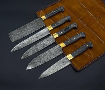 Japanese Style Kitchen Knife SET With Leather BAG Included -