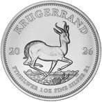 Krugerrand 1 oz 2026, Verzenden, Zuid-Afrika, Losse munt, Zilver