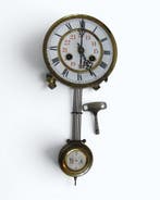 Regulateur - Messing-Emaille-Metaal - 1850-1900 - Regulator, Antiek en Kunst, Antiek | Klokken