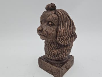 Bust of a maltese bust dog statue - home decor dog lover han, Verzenden, Nieuw