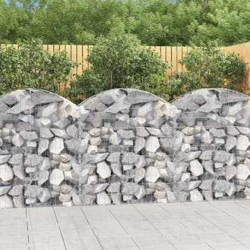 vidaXL Schanskorf gewelfd 100x50x100/120 cm gegalvaniseerd, Tuin en Terras, Bloembakken en Plantenbakken, 100 cm of meer, Verzenden