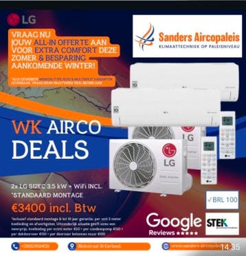 WK AIRCO DEALS, Nieuw, Verwarmen, Afstandsbediening