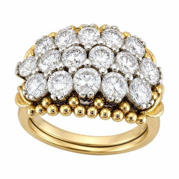 Ring - 14 karaat Geel goud, Witgoud, Exclusieve 14k wit- en, Sieraden, Tassen en Uiterlijk, Nieuw