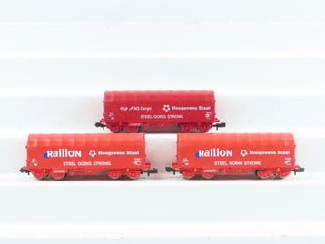 Roco N - 25372 - Modeltrein goederenwagon (3) - 3x 4-assige, Nieuw
