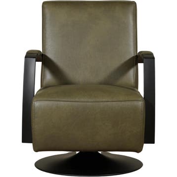 Leren draaifauteuil Mood - Granada Moss (olijf/groen) -, Nieuw, Ophalen of Verzenden, 50 tot 75 cm, Industrieel, Modern