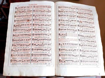 Romae - Foglio Messale Papa Pio V, Tetragramma, Spartito, Antiek en Kunst