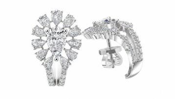 Oorbellen - 14 karaat Witgoud - 4.82ct. tw. Diamant, Nieuw