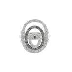 Witgouden ring met witte en champagne diamanten; 0,72 ct., Sieraden, Tassen en Uiterlijk, Ringen, Gebruikt, Overige kleuren, Ophalen of Verzenden