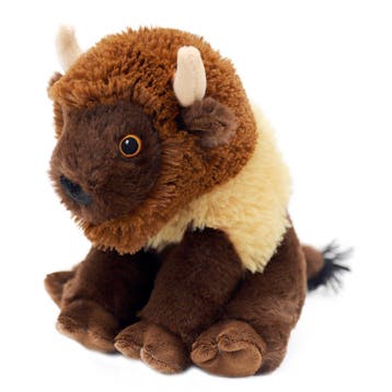 Bizon knuffel - zachte pluche - bruin - 18 cm, Verzenden, Nieuw