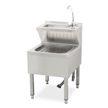 HCB Dubbele wasbak - uitgietbak - 50 cm - RVS, Verzenden, Nieuw in verpakking