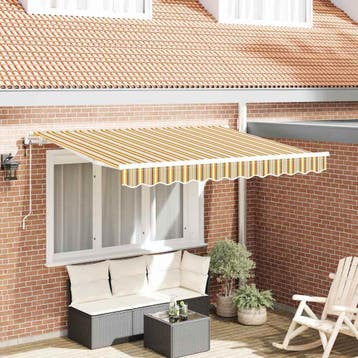 vidaXL Uitschuifbare luifel Geel 300 x 200 cm Stof, Tuin en Terras, Verzenden, Nieuw