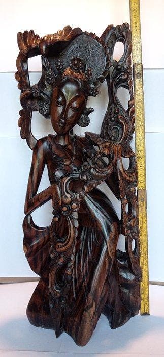 Imposante 48-49cm handgeschnitzte balinesische Figur, Antiek en Kunst