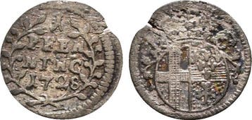 1 Pfennig 1728 Fulda: Adolf von Dalberg, 1726-1737:, Verzenden