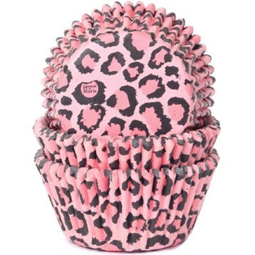 Cupcake Vormpjes HoM Luipaard Roze 50x33mm. 48st., Verzenden, Nieuw