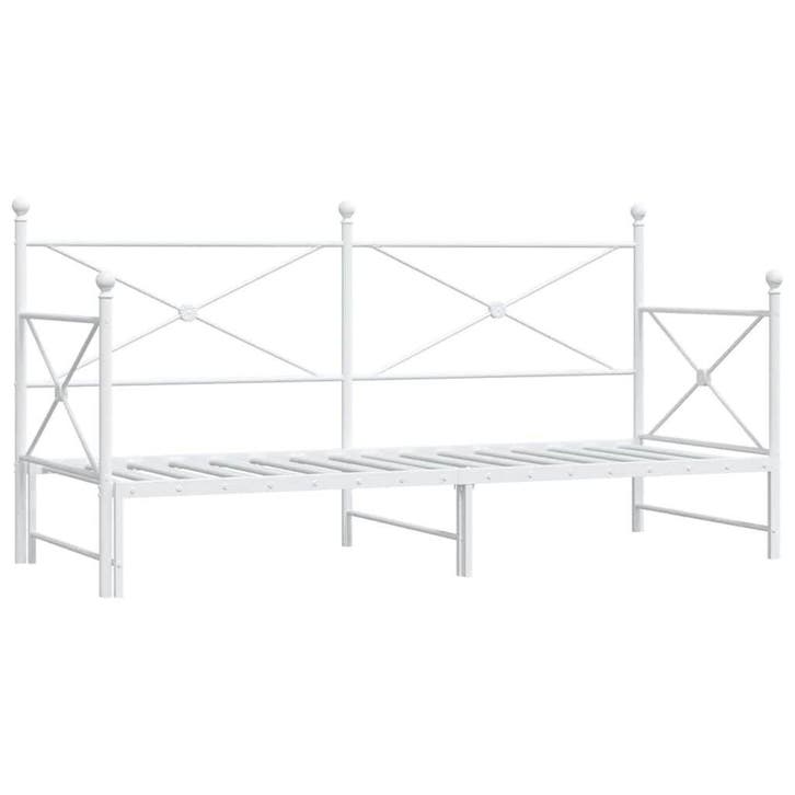 Bedbank Staal XL 90x200 | Tweedekansje | OP=OP, Huis en Inrichting, Slaapkamer | Bedden, 100 cm, Overige maten, Verstelbaar, Wit