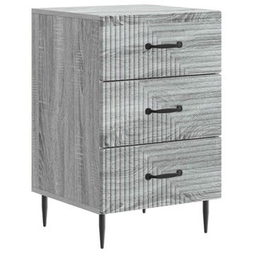 vidaXL Nachtkastje Grijs sonoma 43 x 41 x 66,5 cm Bewerkt, Minder dan 45 cm, Verzenden, Nieuw, 55 tot 70 cm