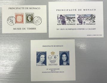 Monaco 1988/1992 - Prachtige set niet-getande blokken, prijs, Postzegels en Munten, Gestempeld