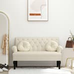 vidaXL Bankje met rugleuning 120x62x75,5 cm linnen, Verzenden, Nieuw, Stof