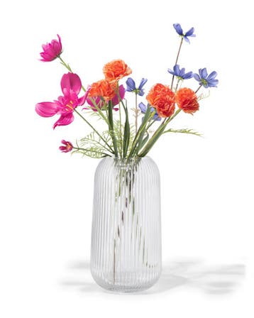 HEMA Vaas 6.9x27cm glas transparant, Verzenden, Nieuw, Transparant