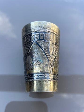 Drinkglas - Zilver - Russische niello zilveren beker