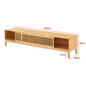 [en.casa] TV-meubel Videbæk bamboe 180x40x38 cm, Verzenden, Nieuw
