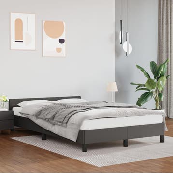 vidaXL Bedframe zonder matras 120x190 cm kunstleer grijs, Overige materialen, Verzenden, Nieuw, 190 cm of minder