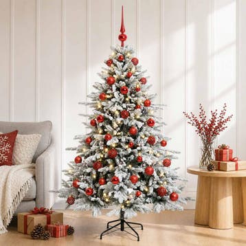 vidaXL Kunstkerstboom met kerstbal 150 cm 150 LEDs Warmwit, Verzenden, Nieuw