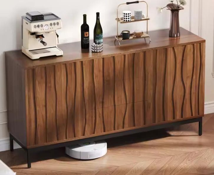 Dressoir 150 cm Donker Eiken met Lades &amp; Opbergruimte, Huis en Inrichting, Keuken | Keukenelementen, Nieuw, Verzenden