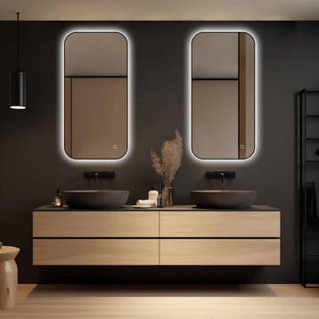 Badkamerspiegel Megon Velor 40x80 - Zwarte Lijst, Huis en Inrichting, Woonaccessoires | Spiegels, Ophalen of Verzenden, Nieuw