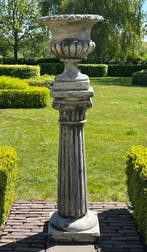 Pot - Vaas op sokkel - 140 cm - Steen - 100 kg -, Antiek en Kunst, Curiosa en Brocante