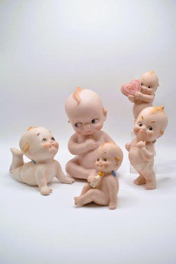 Lefton - Beeldje - Conjunto de cinco figuras Kewpie vintage