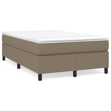 vidaXL Boxspring met matras stof taupe 120x190 cm, Verzenden, Nieuw, 190 cm of minder, Twijfelaar