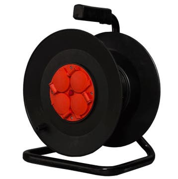 Kabelhaspel met 4 stopcontacten Lengte snoer 25 meter, Ophalen of Verzenden, Nieuw