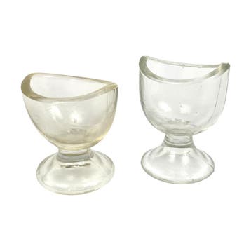 2 Antieke oogspoel glaasjes, Ophalen of Verzenden