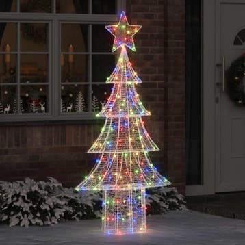 vidaXL Kerstboom 240 LEDs Meerkleurig 180 cm Acryl, Verzenden, Nieuw