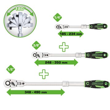 Competition Telescoop Ratelset 1/4, 3/8 en 1/2, Verzenden, Nieuw