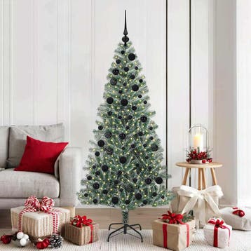 vidaXL Kunstmatige Kerstboom Sneeuw Gevlochten met LED Licht, Verzenden, Nieuw