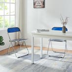 Klapstoel set van 4 Pornainen 74x46x47 cm donkerblauw [en.ca, Huis en Inrichting, Stoelen, Verzenden, Nieuw