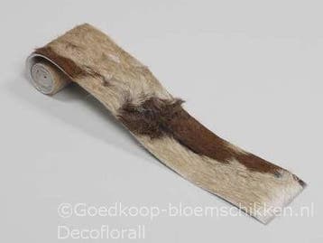 Kunstvel bontje Geit Bruin/Wit 7 cm rol 1 meter, Ophalen of Verzenden, Nieuw