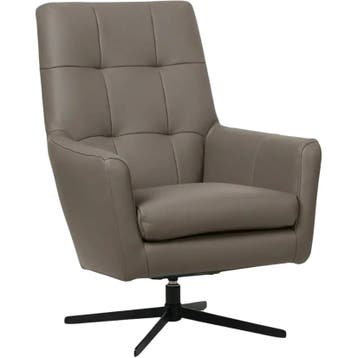 Set van 2 Leren draaifauteuils Central - Toledo Smog, Nieuw, Ophalen of Verzenden, 75 tot 100 cm, Leer