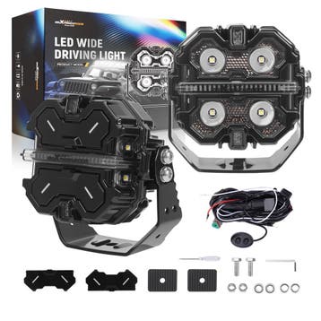 Squar LED Pods Driving Lights DRL RGB Light met Amber & g..., Verzenden, Nieuw, Universele onderdelen