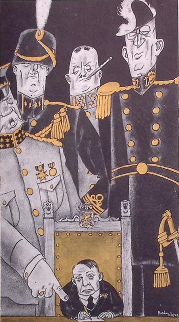 Het leger maakt via Deckers beleid op spotprent (Lithos), Verzenden